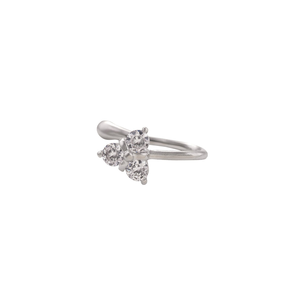 Silver Triangle Nose Ring & Stud