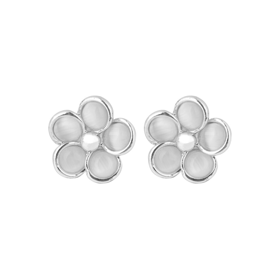 Silver Dainty Flower Stud Earring