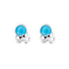 Silver Blue Octopus Stud Earring