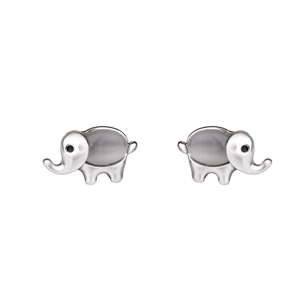 Silver Lucky Elephant Stud Earring