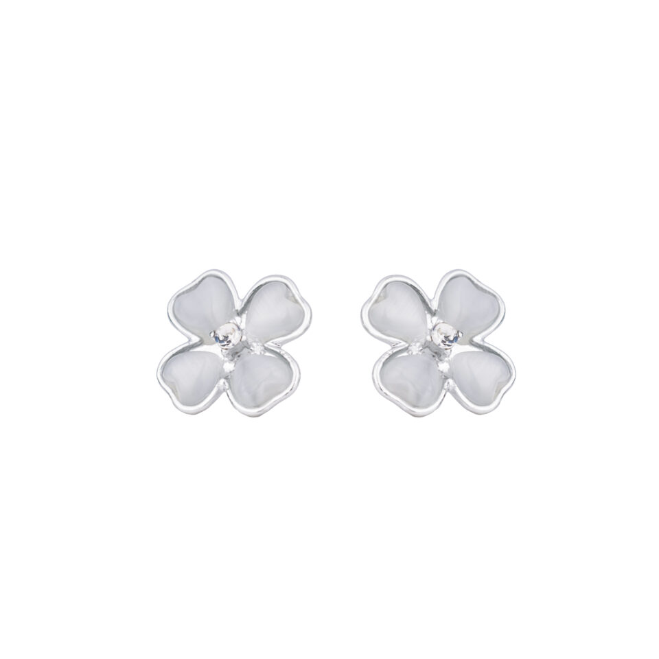 Silver Dainty Floral Bliss Stud Earring