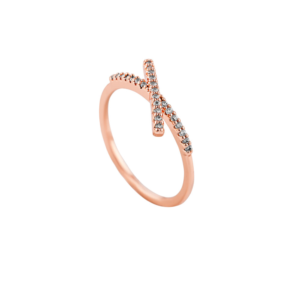 Infinity Criss Cross Rose Gold Orbital Ring