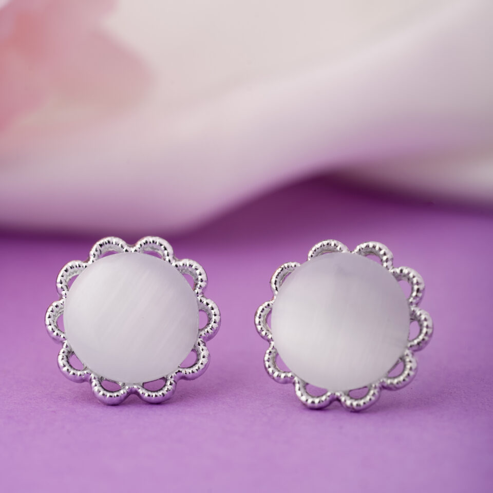 Silver Moonstone Earring