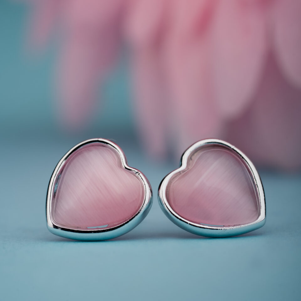 Silver Heart Stud Earring