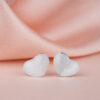 Silver Heart Charm Stud Earring