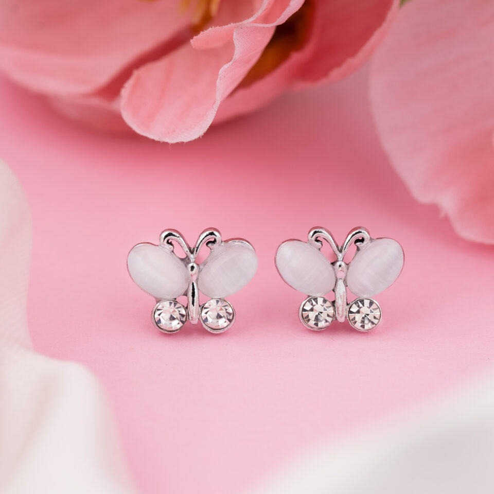 Silver Dainty Butterfly Earring