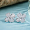 Silver Dainty Floral Bliss Stud Earring