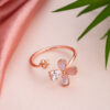 Rose Gold Flower and Bud Ring