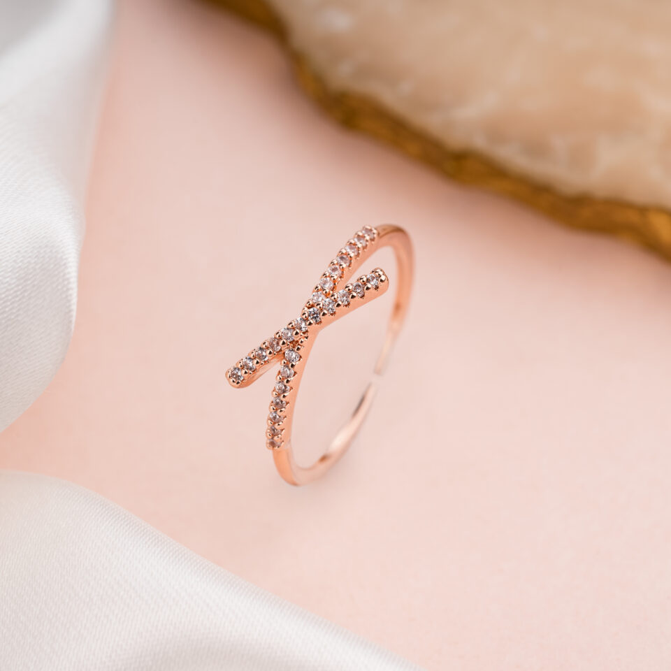 Infinity Criss Cross Rose Gold Orbital Ring