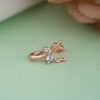 Rose Gold Dainty Butterfly Nose Ring & Stud