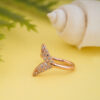 Rose Gold Whale Tail Nose Ring & Stud