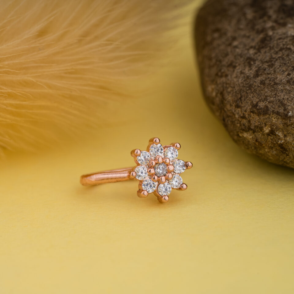 Rose Gold Flora Nose Ring & Stud