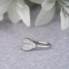 Silver Heart Petal Nose Ring & Stud