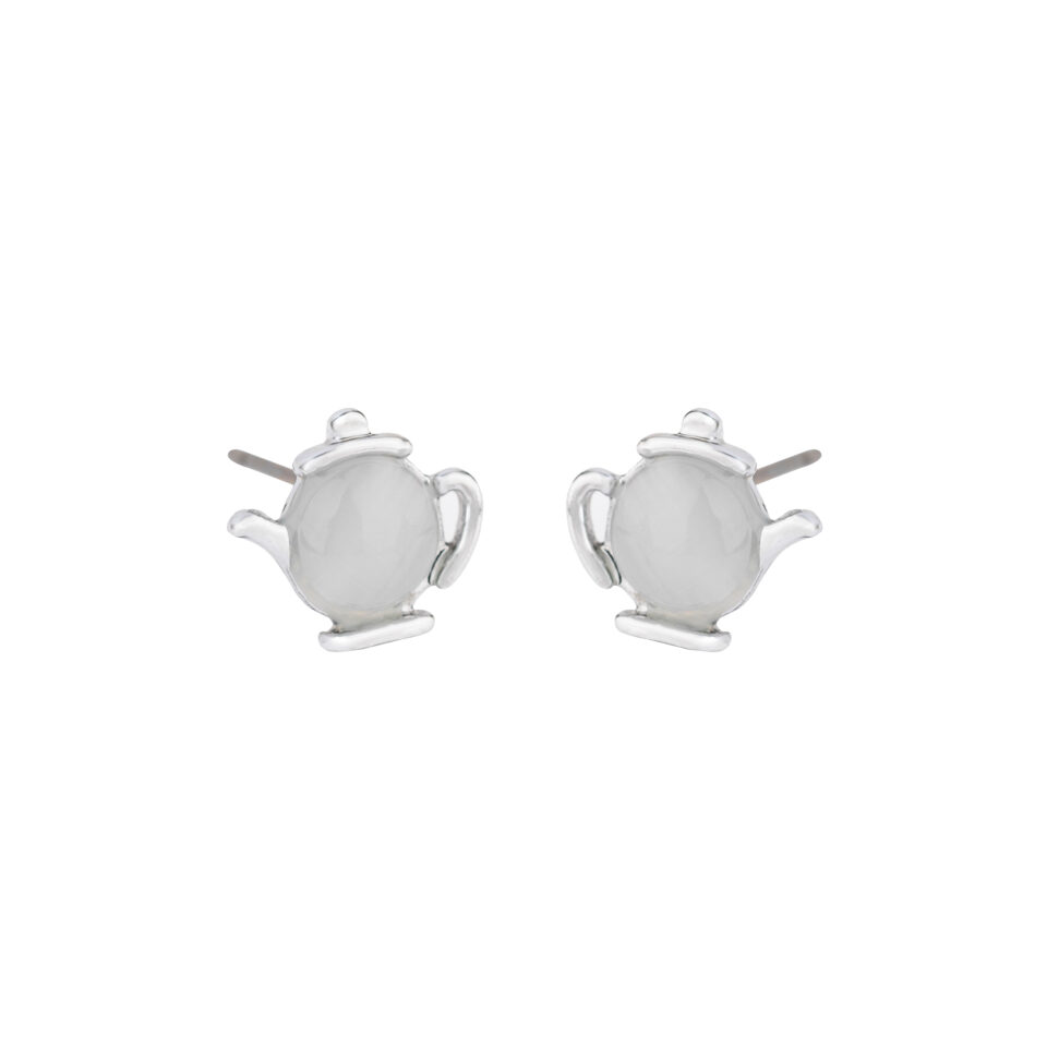 Silver Teapot Stud Earring