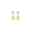 Brass Gold Multicolor Drop Earring - Green