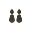 Brass Black Asymmetric 2 layered Drop Earring