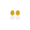 Lemon Quartz Pearl Drop Earring