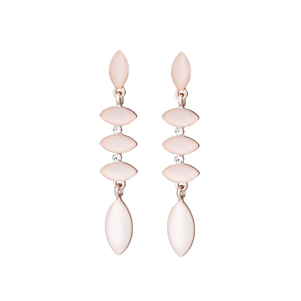 Pink Peach Chain Dangler Earrings