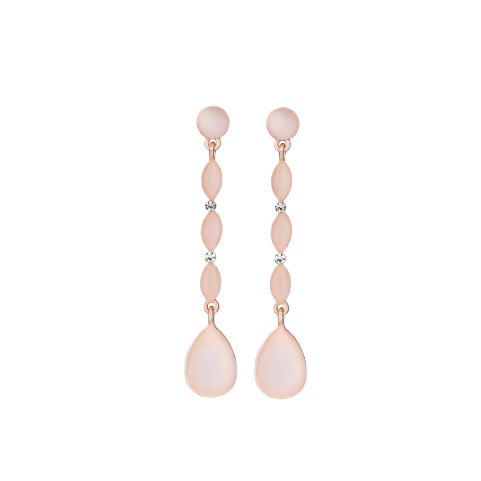 Pink Peach Raindrop Dangler Earrings