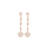 Pink Peach Heart Dangler Earrings