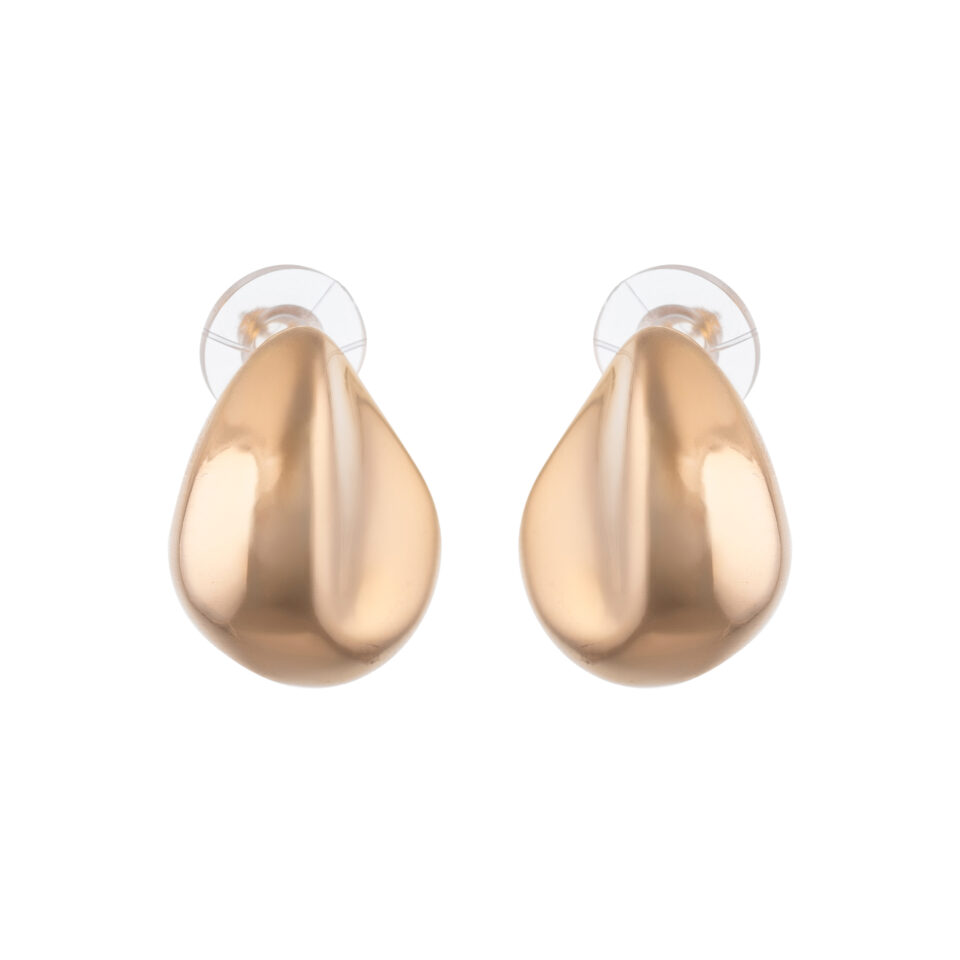 Brass Gold Sculptured Drop Stud Earring