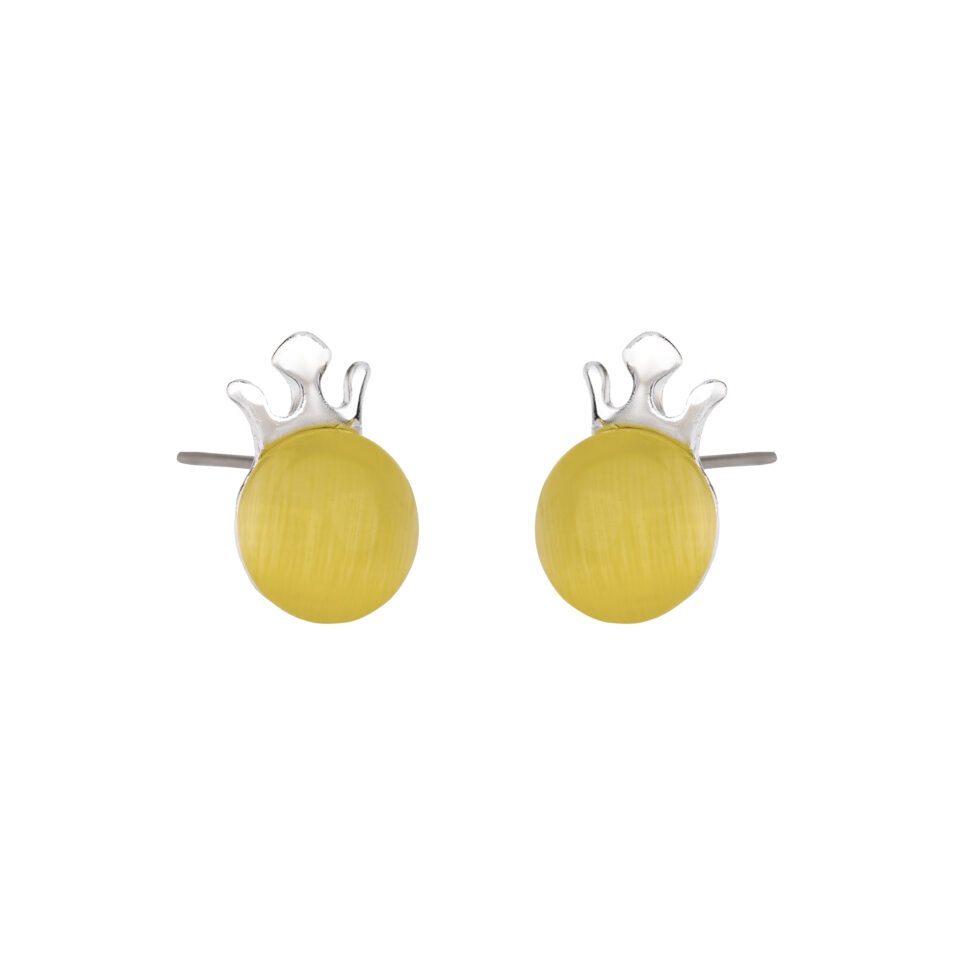 Silver Crown Chic Stud Earring