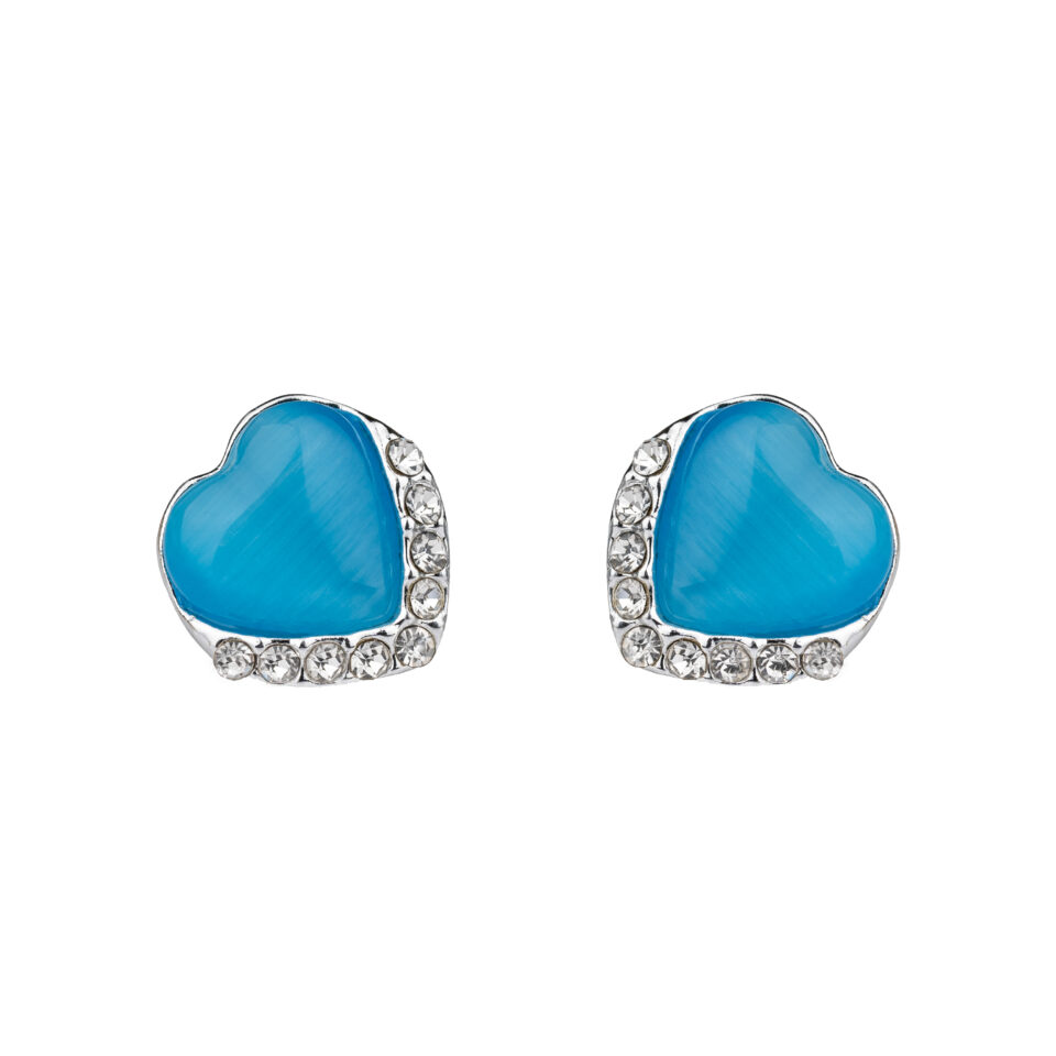 Silver Heart Amour Stud Earring