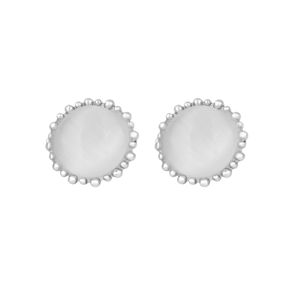 Silver Round Stud Earring