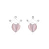 Silver Pink Crown Stud Earring