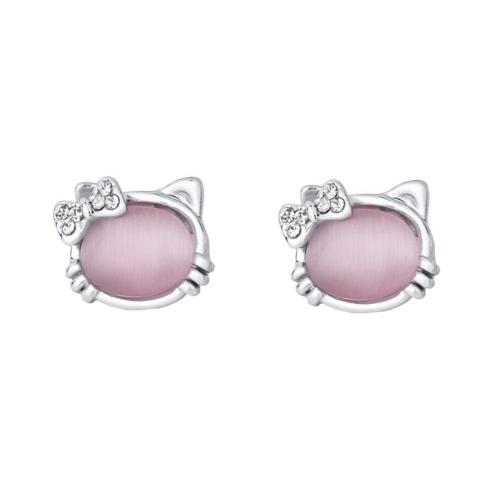 Silver Kitty Stud Earring