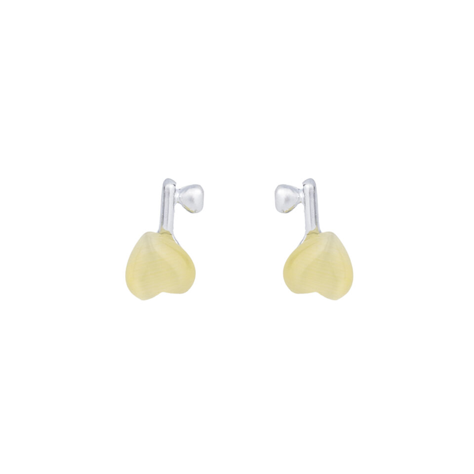 Silver Pear Stud Earring