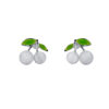 Silver Cherry Leaf Stud Earring