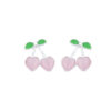 Silver Cherry Heart Stud Earring