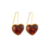 Maroon Heart Drop Earrings