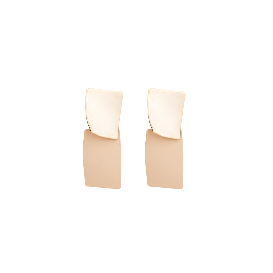 Brass Gold Asymmetric Drop Earring