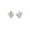 Brass Silver Sculptured Stud Earring