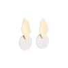 Brass Gold n Silver Asymmetric Drop Earring