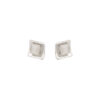 Silver Curved Square Stud Earring