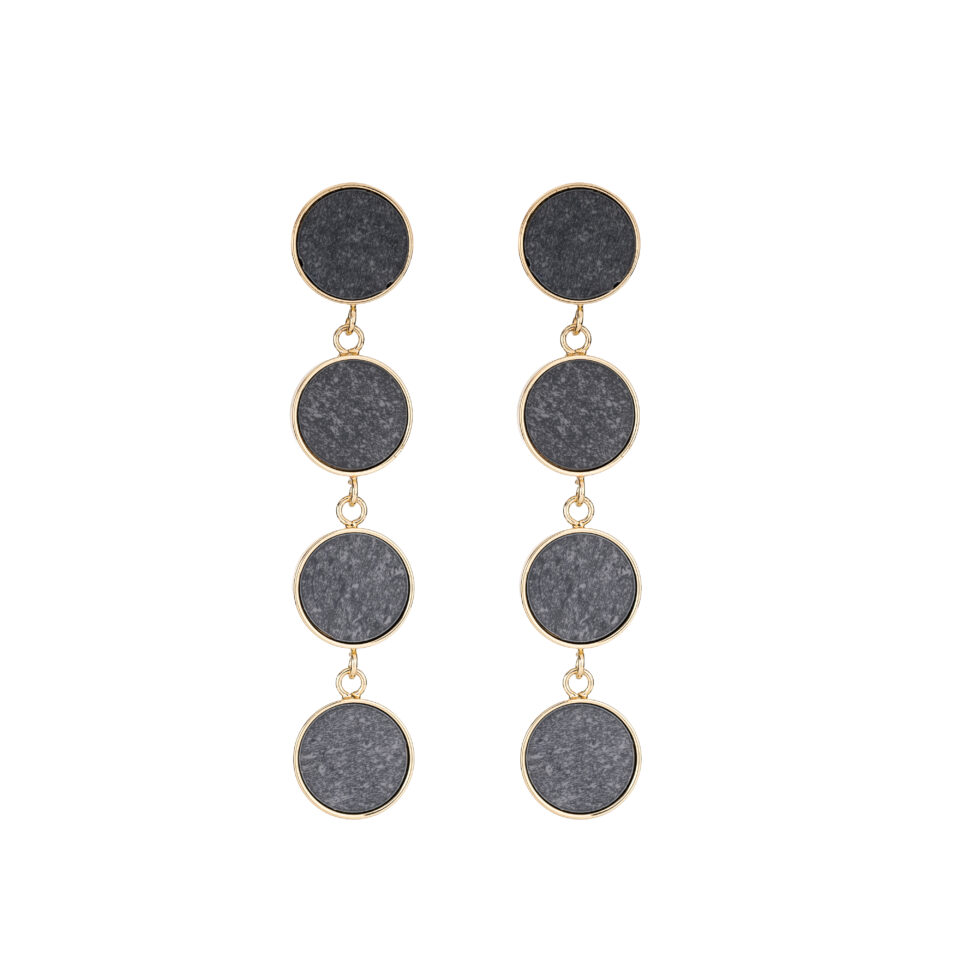 Grey Brass Dangler Earrings