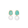 Turquoise Quartz Pearl Drop Earring