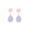 Brass Gold Multicolor Drop Earring - Pink