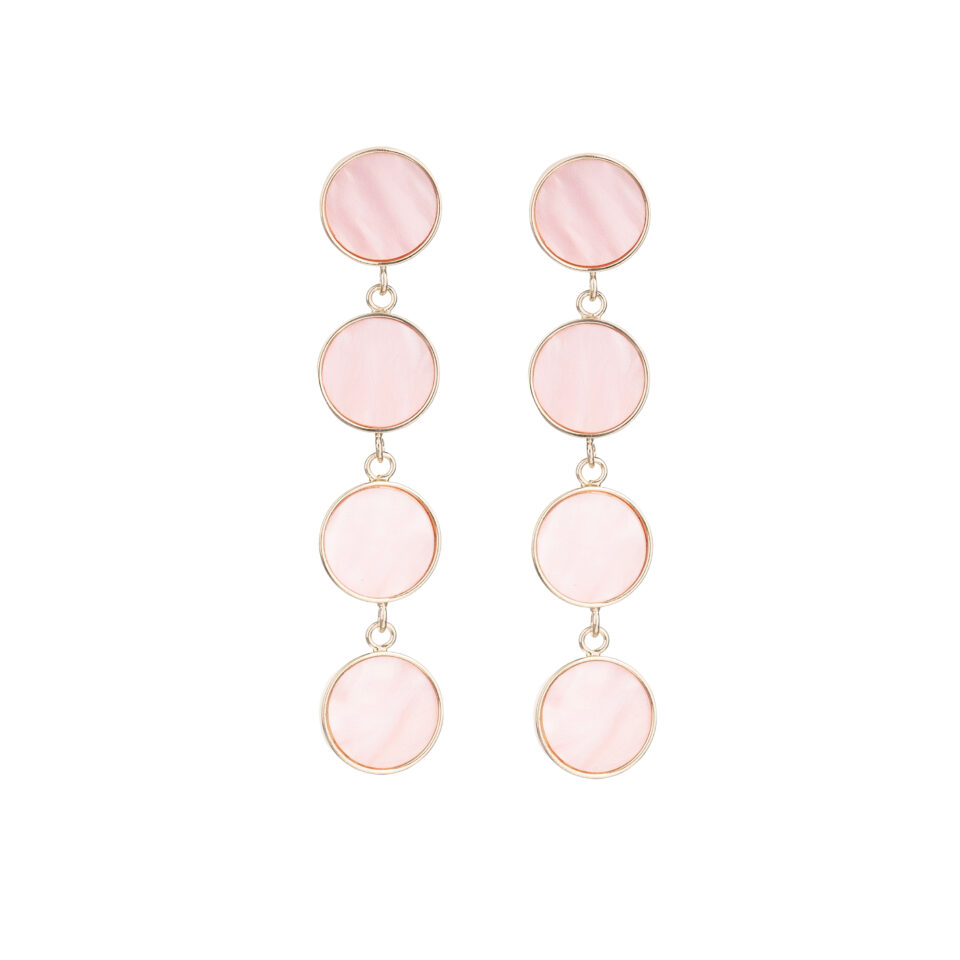 Pink Brass Dangler Earrings