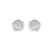 Silver Round Asymmetric Stud Earring