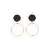 Brass Black 2 Layered Drop Earring