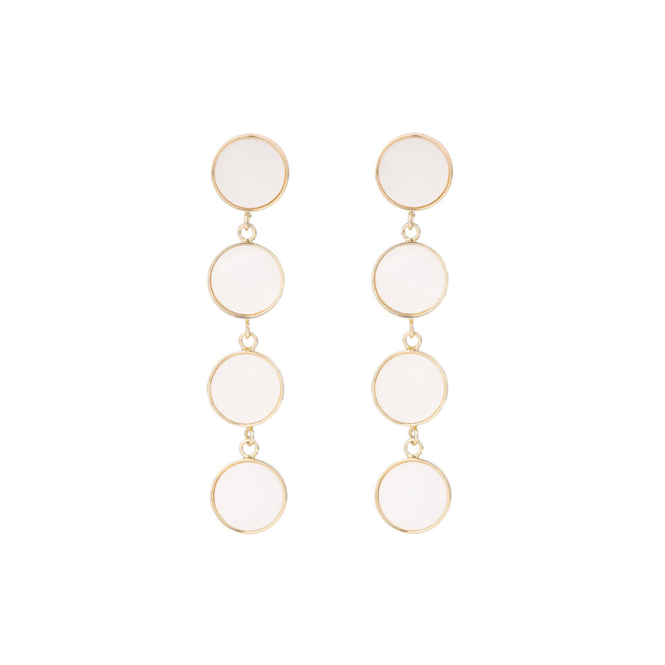 White Brass Dangler Earrings