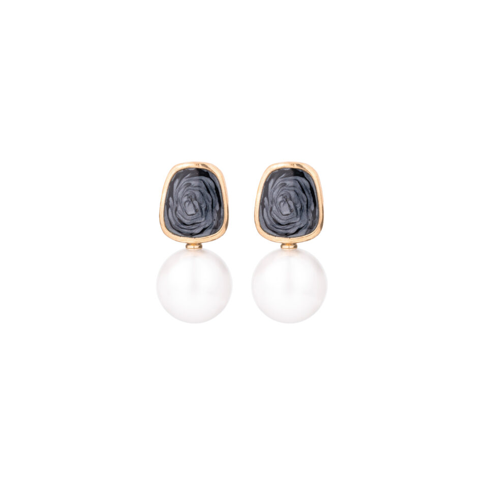 Smoky Grey Quartz Pearl Drop Earring