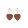 Brass Heart Charm Drop Earring