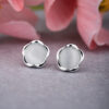 Silver Round Asymmetric Stud Earring