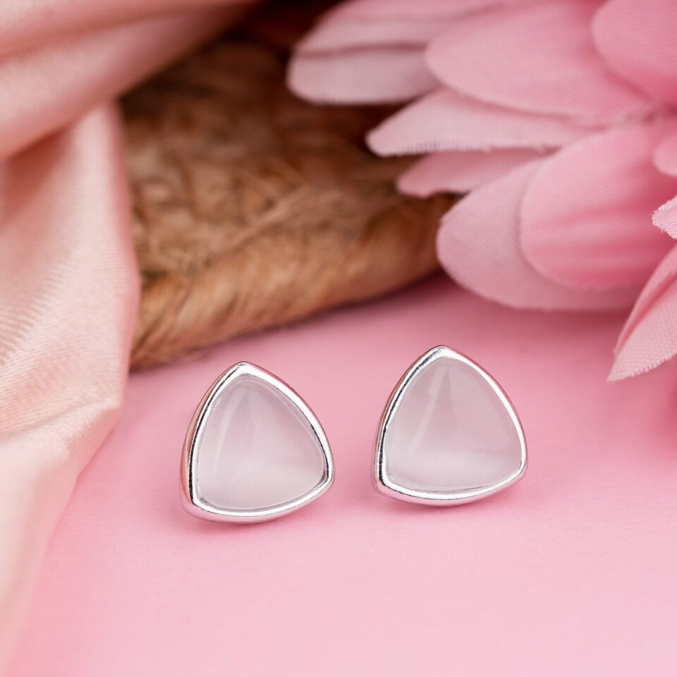 Silver Triangle Aura Stud Earring