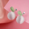 Silver Peach Stud Earring